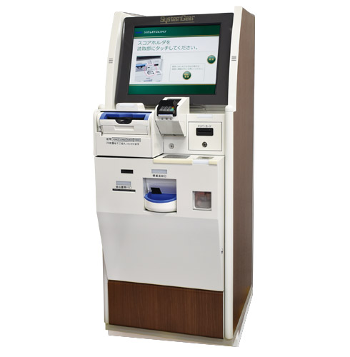 ゴルフ場向け自動精算機。EMV対応済みでスマホチェックインやQRコードチェックイン上位システムや会員カードシステムとも連動!