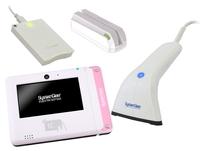 ICカードリーダー、磁気カードリーダー、バーコードリーダー