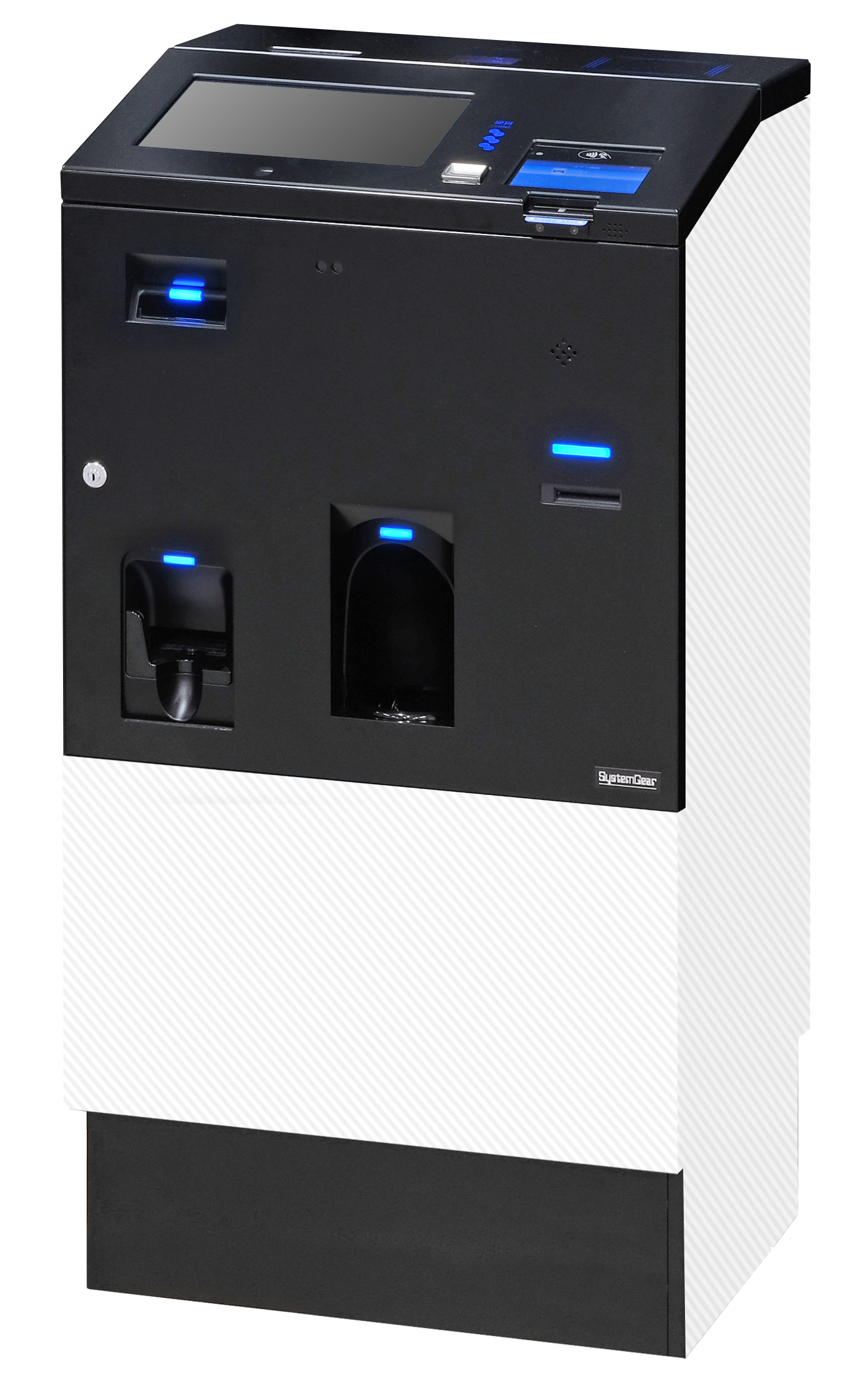 受付やフロントのカウンターに合わせて設置可能な自動精算機