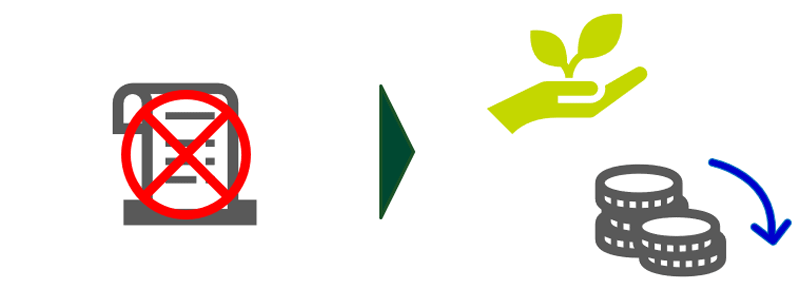 CPT-100の特徴：レシートレスで環境・コストに配慮