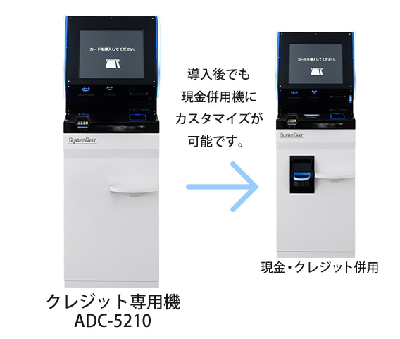 導入後でも変更可能なクレジット専用機 ADC-5210