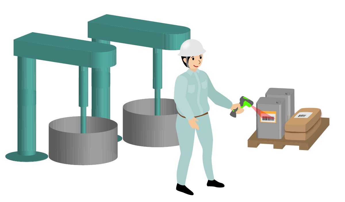 材料投入時の照合・確認に：本質安全防爆バーコードスキャナー Bluetooth通信対応 BCS3678EX-ISの用途