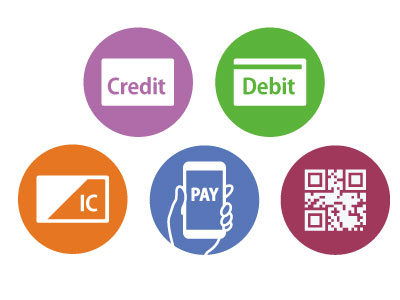 様々なキャッシュレス決済が利用可能