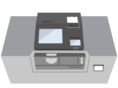 オプションで現金処理機の接続も可能です