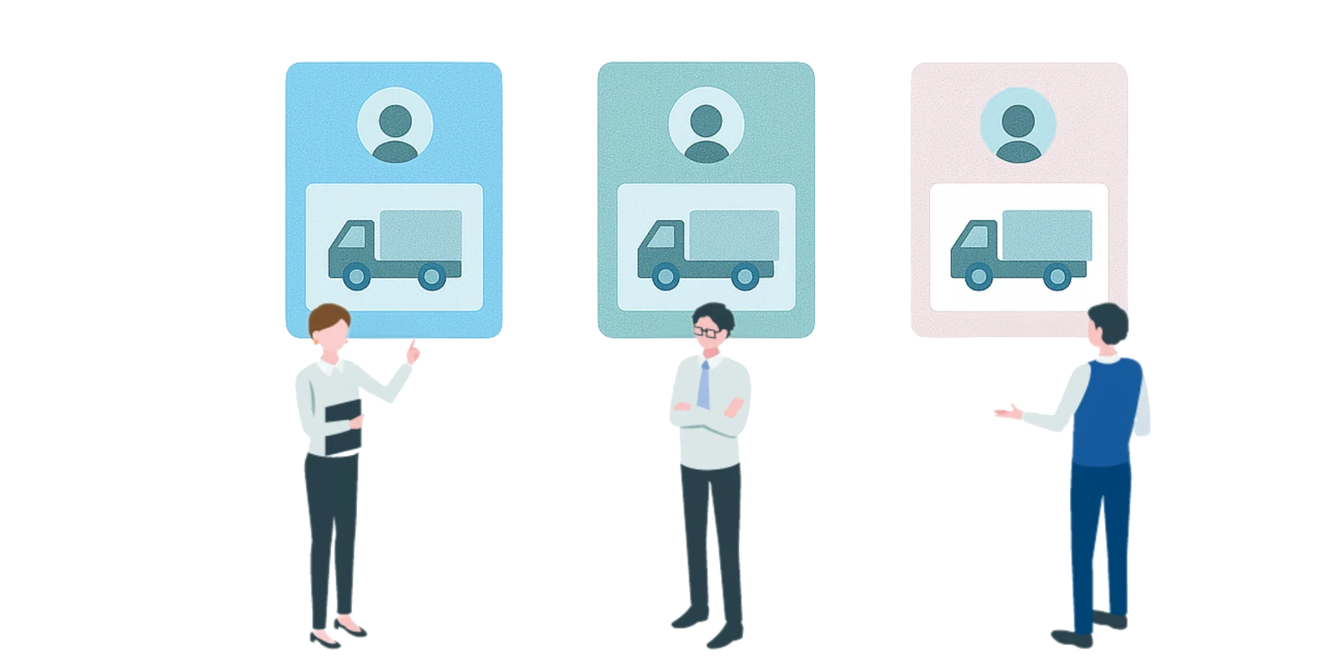 配車管理システム　一番星 クラウド配車のグループ配車管理のイメージ