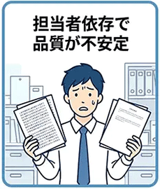 担当者依存で品質不安定