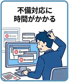 不備対応に時間がかかる