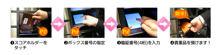 IC貴重品ボックス 操作手順 預けるとき